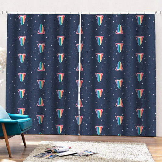 Gay Pride Tongue Pattern Print Pencil Pleat Curtains