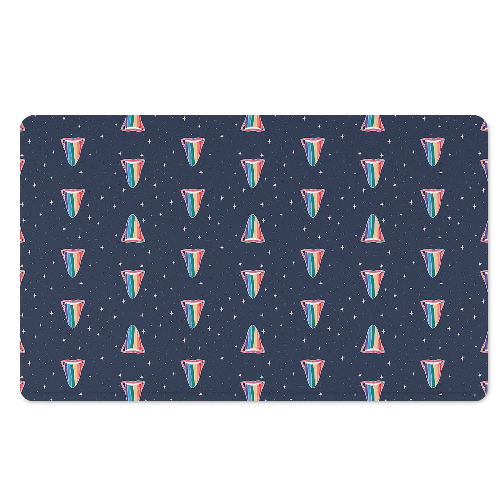 Gay Pride Tongue Pattern Print Polyester Doormat