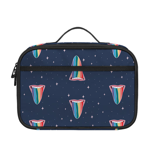 Gay Pride Tongue Pattern Print Portable Lunch Bag