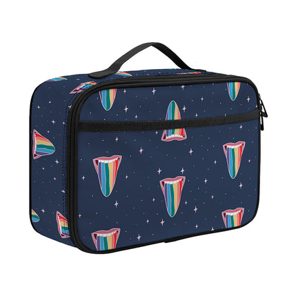 Gay Pride Tongue Pattern Print Portable Lunch Bag