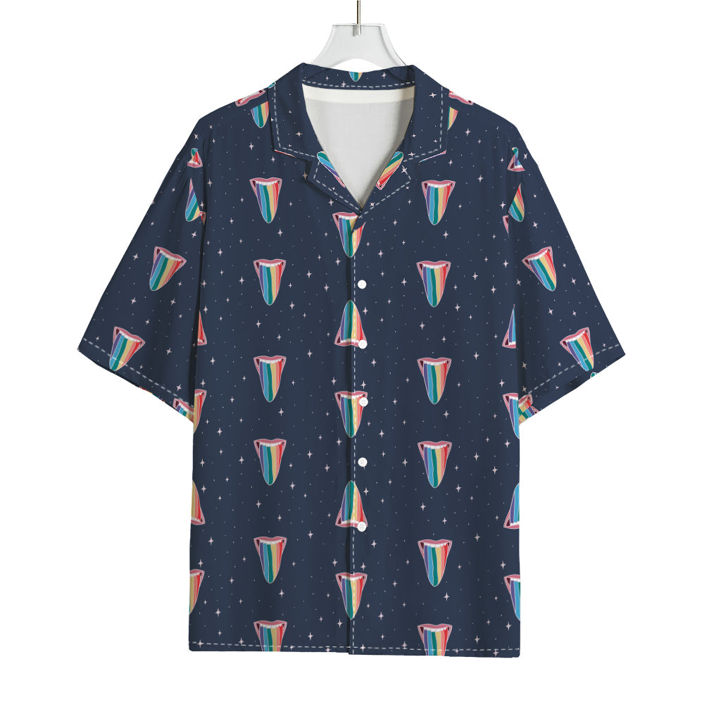 Gay Pride Tongue Pattern Print Rayon Hawaiian Shirt