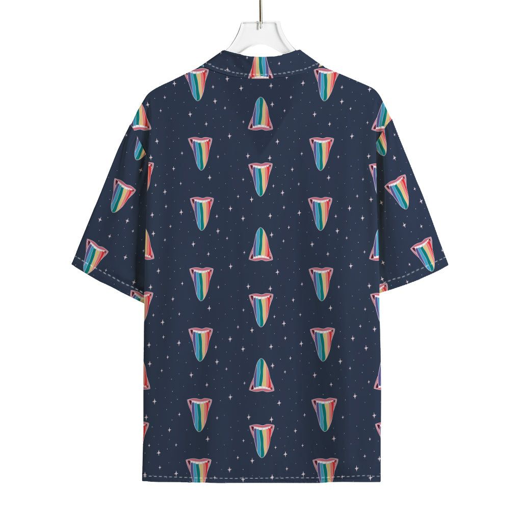 Gay Pride Tongue Pattern Print Rayon Hawaiian Shirt