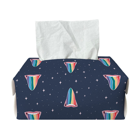 Gay Pride Tongue Pattern Print Rectangle Tissue Box Cover