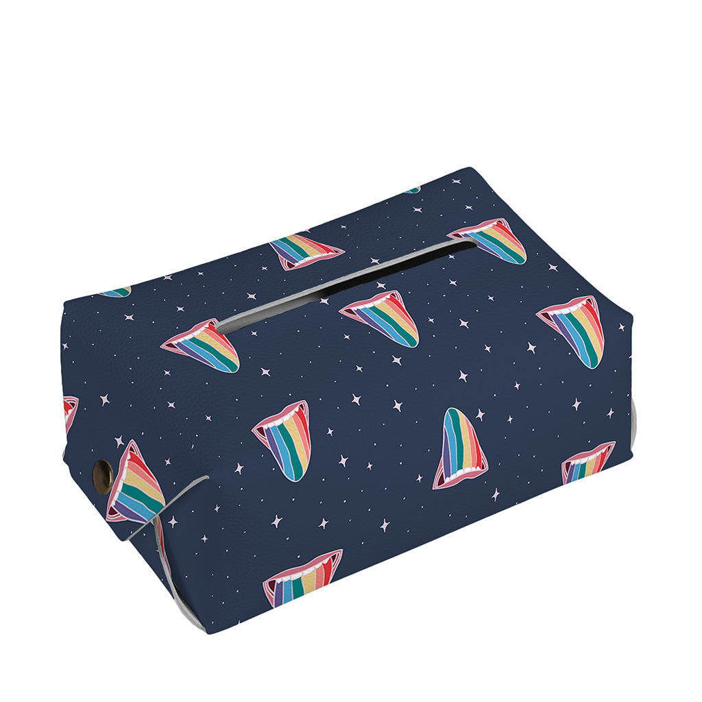 Gay Pride Tongue Pattern Print Rectangle Tissue Box Cover