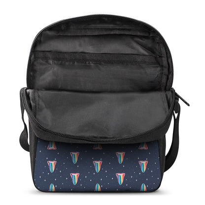 Gay Pride Tongue Pattern Print Rectangular Crossbody Bag