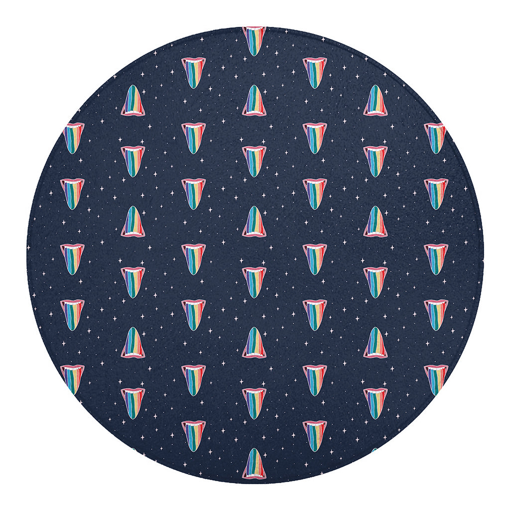 Gay Pride Tongue Pattern Print Round Blanket