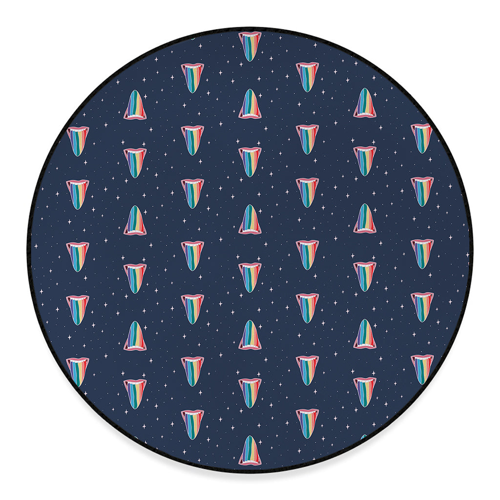 Gay Pride Tongue Pattern Print Round Floor Mat