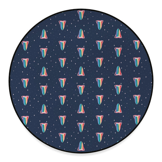Gay Pride Tongue Pattern Print Round Floor Mat