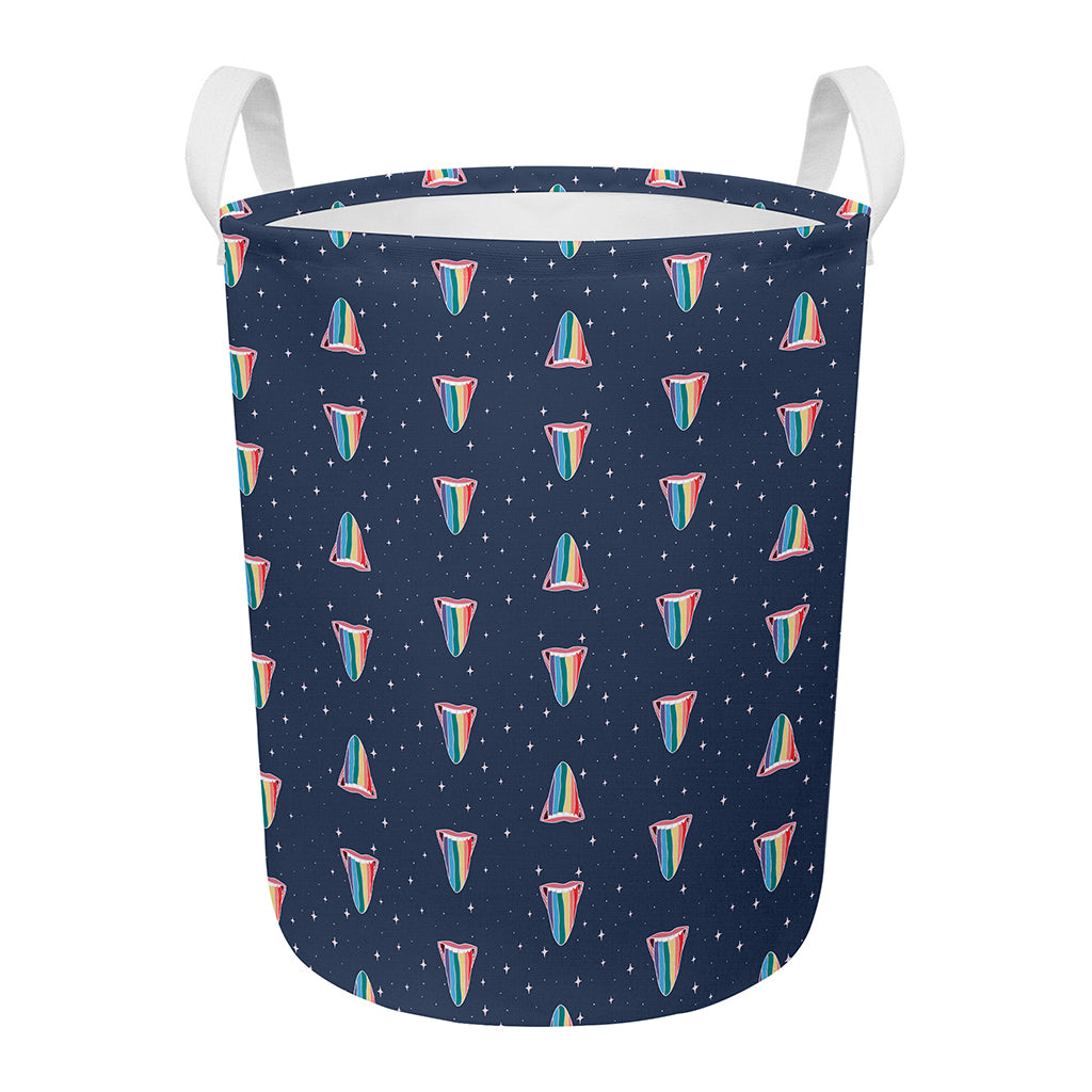 Gay Pride Tongue Pattern Print Round Laundry Basket