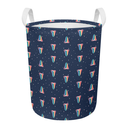 Gay Pride Tongue Pattern Print Round Laundry Basket