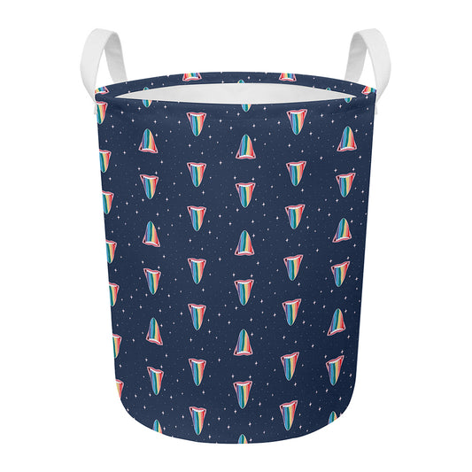 Gay Pride Tongue Pattern Print Round Laundry Basket