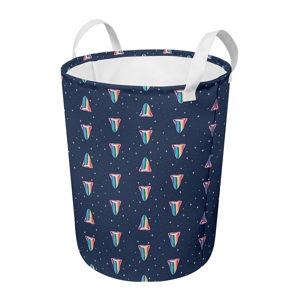 Gay Pride Tongue Pattern Print Round Laundry Basket