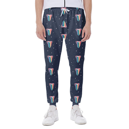 Gay Pride Tongue Pattern Print Scuba Joggers