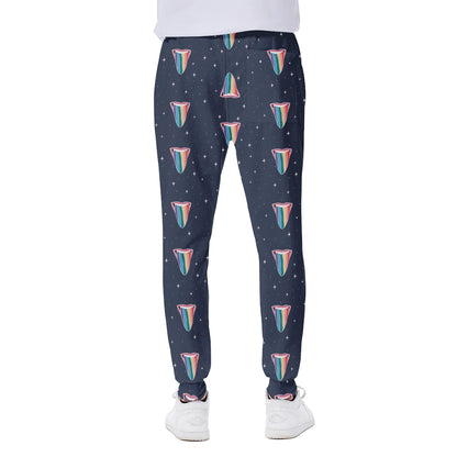 Gay Pride Tongue Pattern Print Scuba Joggers