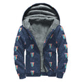 Gay Pride Tongue Pattern Print Sherpa Lined Zip Up Hoodie