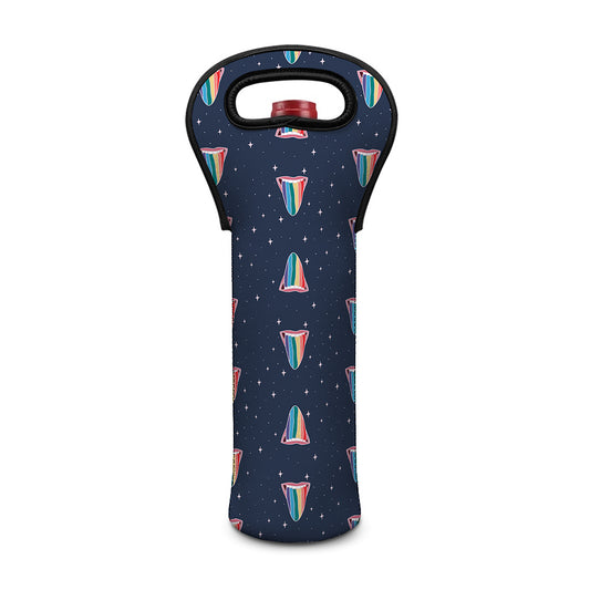 Gay Pride Tongue Pattern Print Single Neoprene Wine Tote