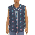 Gay Pride Tongue Pattern Print Sleeveless Baseball Jersey