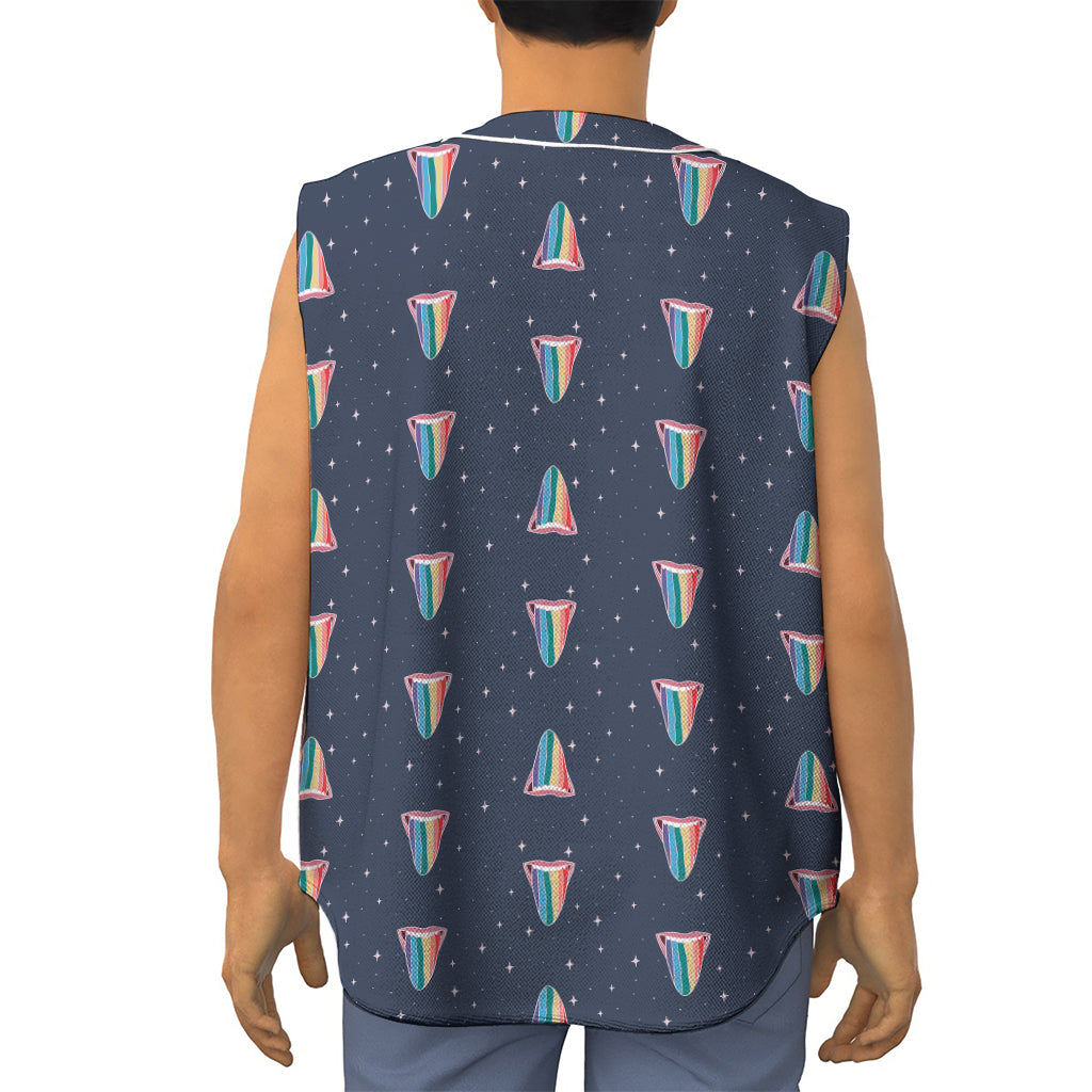 Gay Pride Tongue Pattern Print Sleeveless Baseball Jersey