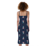 Gay Pride Tongue Pattern Print Slim Fit Midi Cami Dress