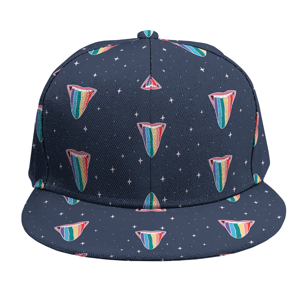 Gay Pride Tongue Pattern Print Snapback Cap