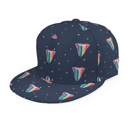 Gay Pride Tongue Pattern Print Snapback Cap