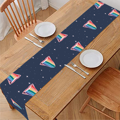 Gay Pride Tongue Pattern Print Table Runner