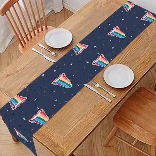 Gay Pride Tongue Pattern Print Table Runner