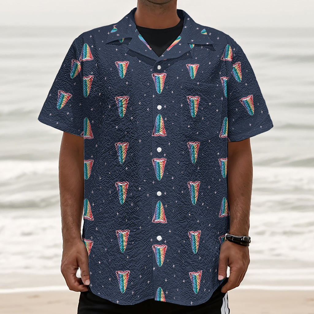 Gay Pride Tongue Pattern Print Textured Short Sleeve Shirt