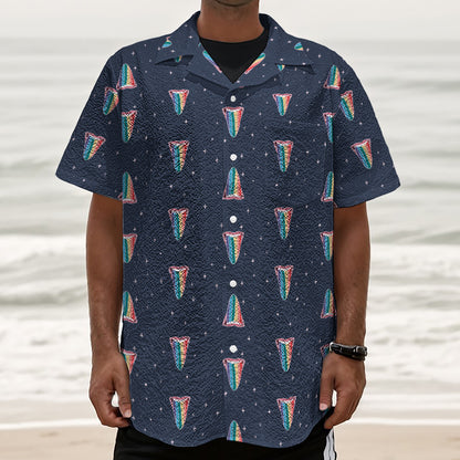 Gay Pride Tongue Pattern Print Textured Short Sleeve Shirt