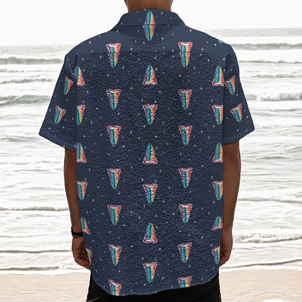 Gay Pride Tongue Pattern Print Textured Short Sleeve Shirt