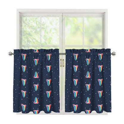Gay Pride Tongue Pattern Print Tier Curtains