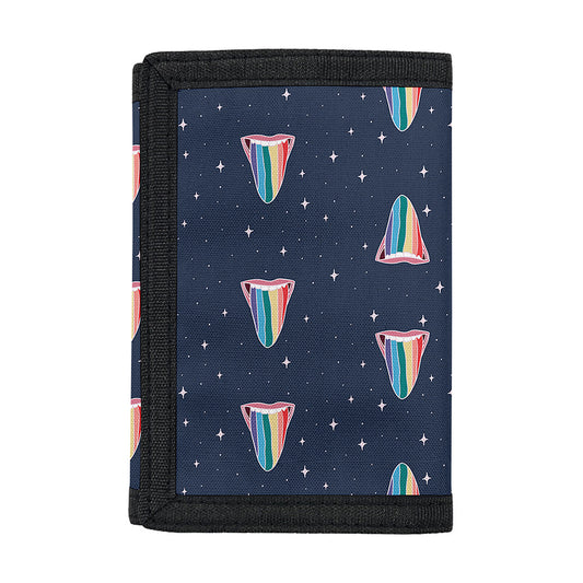 Gay Pride Tongue Pattern Print Trifold Wallet