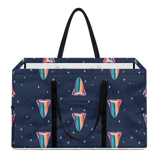 Gay Pride Tongue Pattern Print Utility Tote Bag