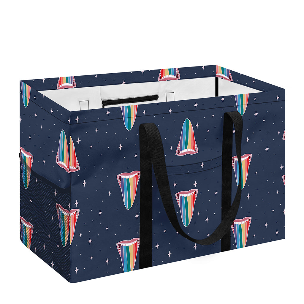 Gay Pride Tongue Pattern Print Utility Tote Bag