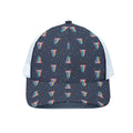 Gay Pride Tongue Pattern Print White Mesh Trucker Hat