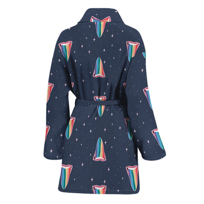 Gay Pride Tongue Pattern Print Women's Bathrobe