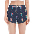 Gay Pride Tongue Pattern Print Women's Split Running Shorts