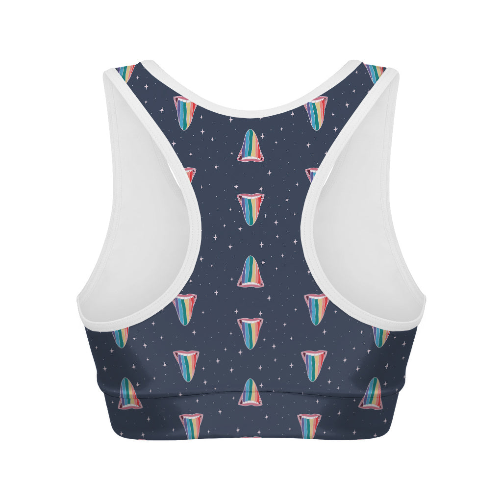 Gay Pride Tongue Pattern Print Women's Sports Bra