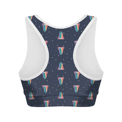 Gay Pride Tongue Pattern Print Women's Sports Bra