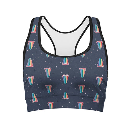 Gay Pride Tongue Pattern Print Women's Sports Bra