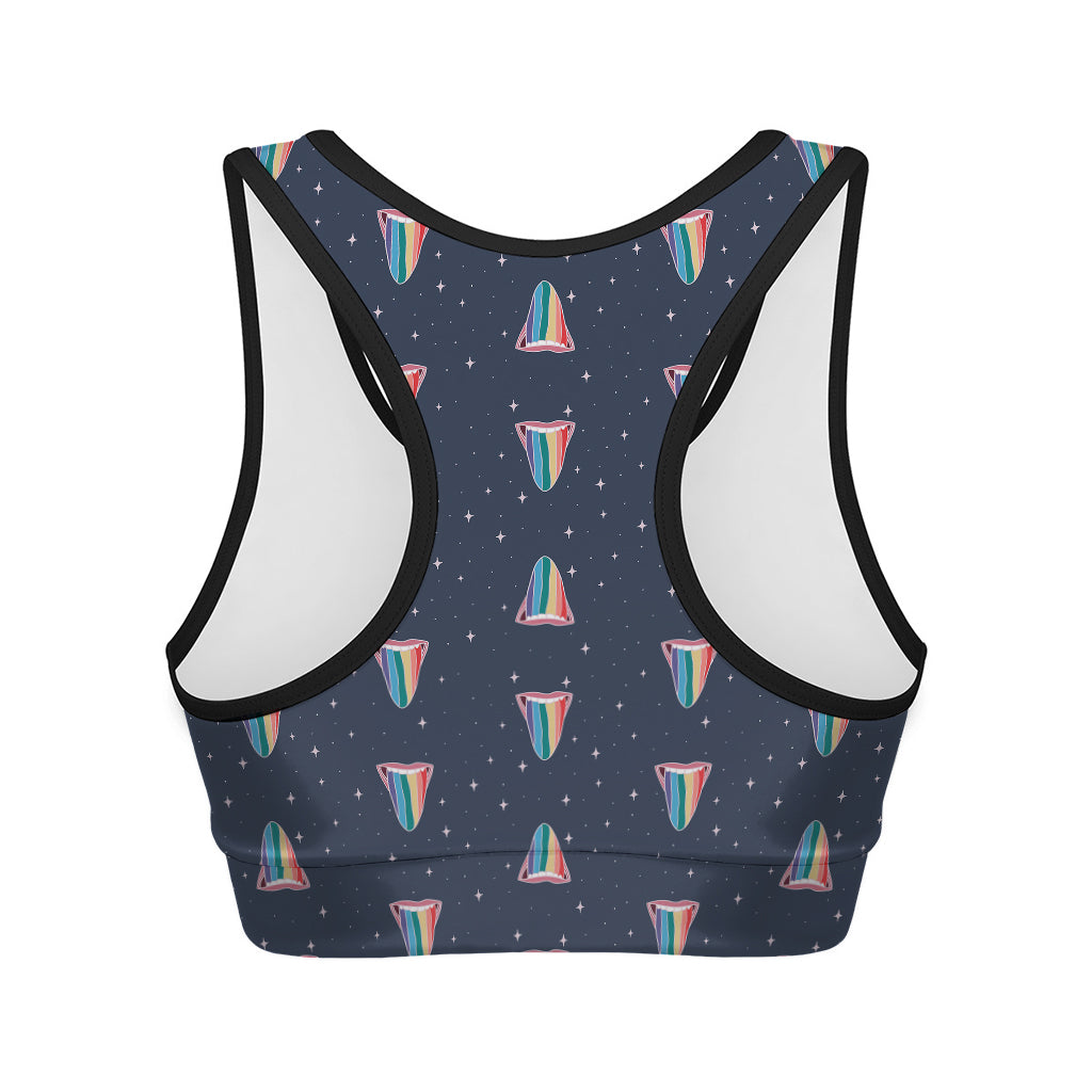 Gay Pride Tongue Pattern Print Women's Sports Bra