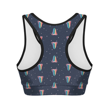Gay Pride Tongue Pattern Print Women's Sports Bra
