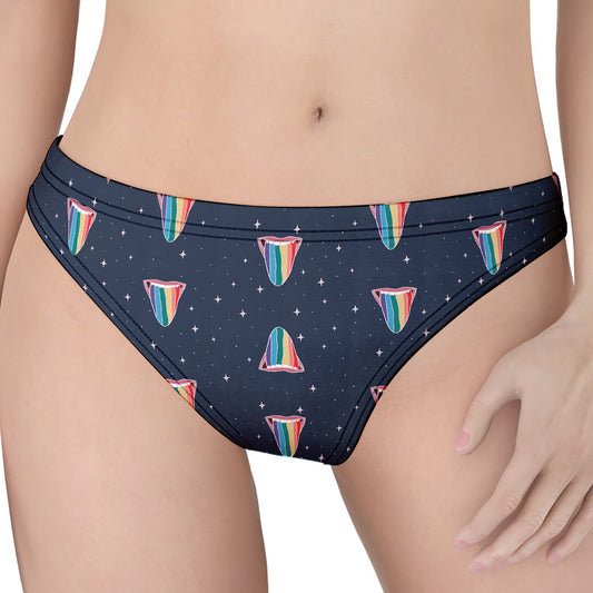 Gay Pride Tongue Pattern Print Women's Thong