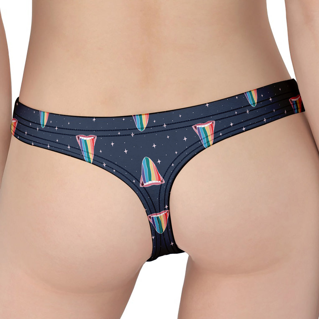 Gay Pride Tongue Pattern Print Women's Thong