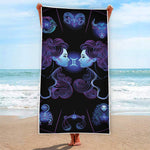 Gemini And Astrological Signs Print Beach Towel