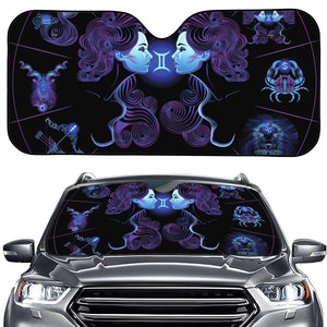 Gemini And Astrological Signs Print Car Windshield Sun Shade