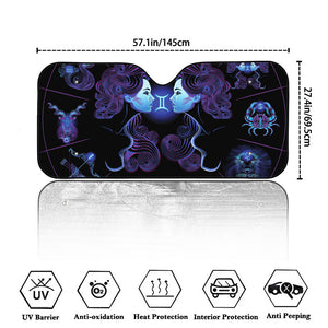 Gemini And Astrological Signs Print Car Windshield Sun Shade