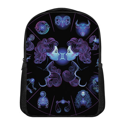 Gemini And Astrological Signs Print Casual Backpack