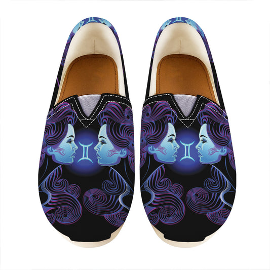 Gemini And Astrological Signs Print Casual Shoes