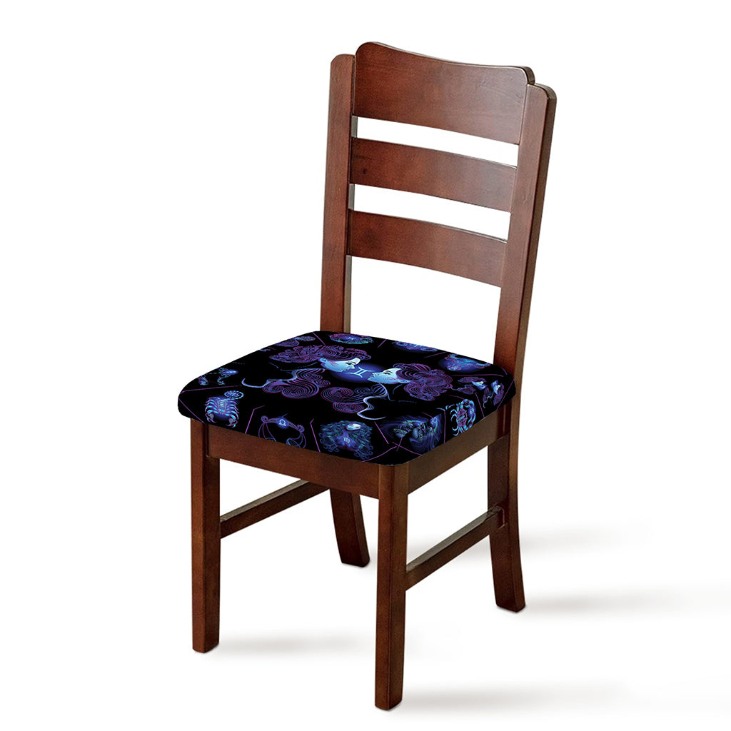 Gemini And Astrological Signs Print Chair Cushion Cover